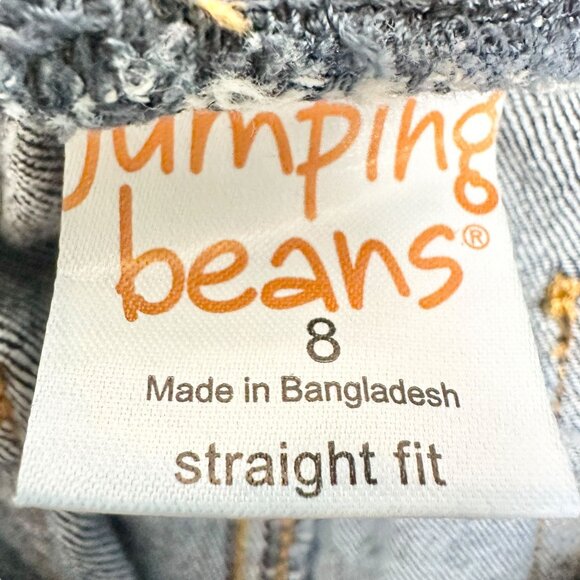 Jumping Beans Straight Fit Jeans Blue Boys Size 8 Cotton Spandex Elastic Waist - Picture 4 of 5